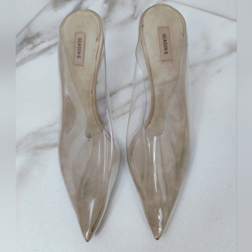Yeezy Season 6 Clear Transparent PVC Lucite Heel Mules, Sz 37 (US women's 6) - Picture 6 of 16